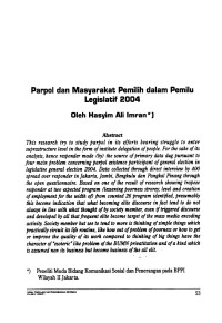 Parpol dan Masyarakat Pemilih dalam Pemilu Legislatif 2004