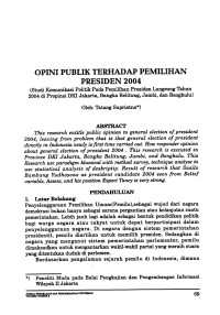 Opini Publik terhadap Pemilihan Presiden 2004