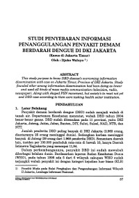 Studi Penyebaran Informasi Penanggulangan Penyakit Demam Berdarah Dengue di DKI Jakarta: Kasus di Jakarta Timur