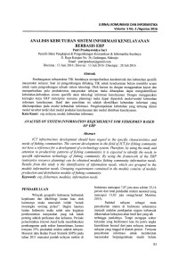 Image of Analisis Kebutuhan Sistem Informasi Kenelayanan Berbasis ERP