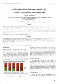 Analysis Technology Development of QR Code