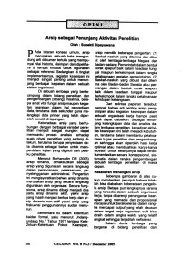 Arsip sebagai Penunjang Aktivitas Penelitian