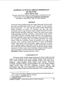 Dampak Tayangan Adegan Kekerasan di Televisi