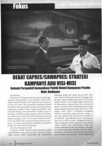 Debat Capres/Cawapres: Strategi Kampanye Adu Visi-Misi