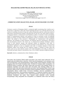 Image of Dialektika Komunikasi, Islam, dan Budaya Sunda