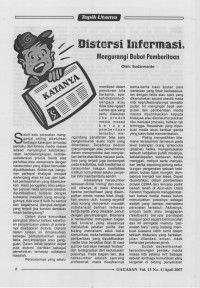 Distorsi Informasi, Mengurangi Bobot Pemberitaan