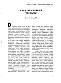 Efek Kehadiran Televisi