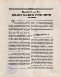 Image of Ekses Kebebasan Pers Terhadap Kehidupan Politik Rakyat