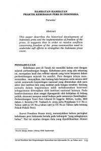 Hambatan-hambatan Praktek Kebebasan Pers di Indonesia