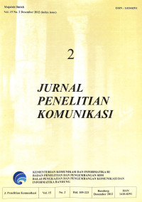 Image of Jurnal Penelitian Komunikasi Volume 15 Nomor 2 Desember 2012