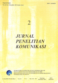 Image of Jurnal Penelitian Komunikasi Volume 16 Nomor 2 Desember 2013