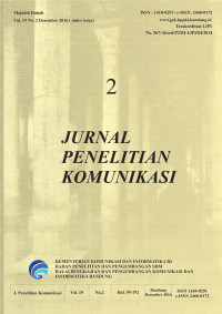 Image of Jurnal Penelitian Komunikasi Volume 19 Nomor 2 Desember 2016