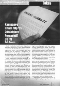 Kampanye Hitam Pilpres 2014 dalam Perspektif UU ITE