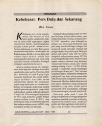 Image of Kebebasan Pers Dulu dan Sekarang