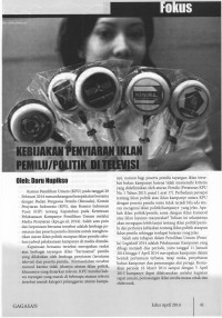 Kebijakan Penyiaran Iklan Pemilu/Politik di Televisi