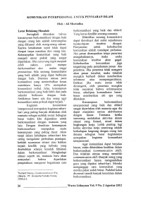 Komunikasi Interpersonal untuk Penyiaran Islam