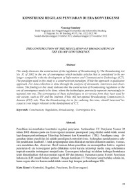 Image of Konstruksi Regulasi Penyiaran di Era Konvergensi