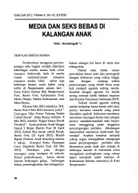 Media dan Seks Bebas di Kalangan Anak