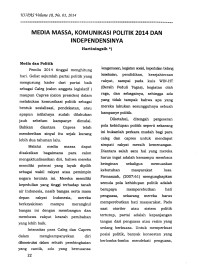 Media Massa, Komunikasi Politik 2014 dan Independensinya