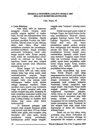 Membaca Fenomena Golput Pemilu 2009 melalui Komunikasi Politik