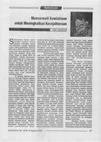 Mencermati Kemiskinan untuk Meningkatkan Kesejahteraan