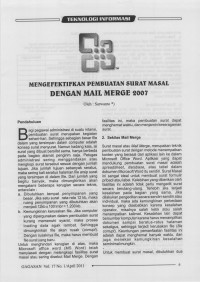 Mengefektifkan Pembuatan Surat Masal dengan Mail Merge 2007
