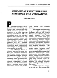 Menggugat Fanatisme Pers atas Kode Etik Jurnalistik