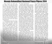 Menuju Rekonsiliasi Nasional Pasca Pilpres 2014