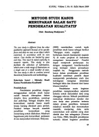 Metode Studi Kasus Merupakan Salah Satu Pendekatan Kualitatif