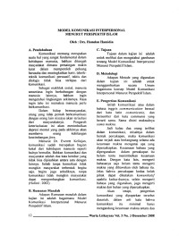 Model Komunikasi Interpersonal Menurut Perspektif Islam