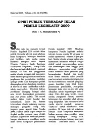 Opini Publik terhadap Iklan Pemilu Legislatif 2009