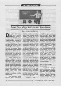 Profesi Guru sebagai Motivator dan Komunikator