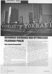 Reformasi Birokrasi dan Optimalisasi Pelayanan Publik
