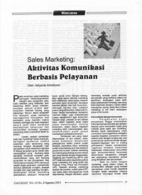 Sales Marketing: Aktivitas Komunikasi Berbasis Pelayanan