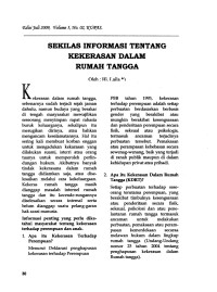 Sekilas Informasi tentang Kekerasan dalam Rumah Tangga