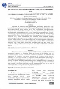 Sistem Informasi Perpustakaan BBPPKI Medan Berbasis Web
