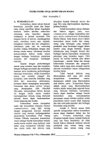Teori-teori Awal Komunikasi Massa