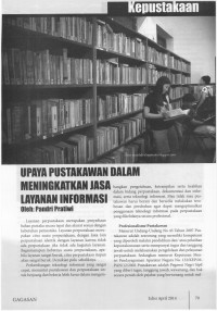 Upaya Pustakawan dalam Meningkatkan Jasa Layanan Informasi