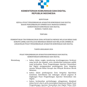 Cover SK Tim Kerja Pembangunan ZI 2026 