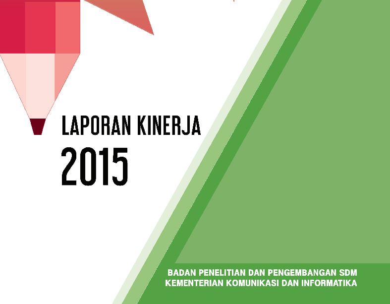 Gambar: Laporan Kinerja Badan Penelitian dan Pengembangan SDM tahun 2015