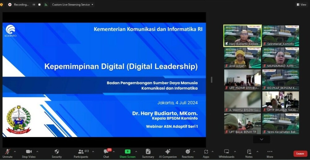 Gambar: Webinar ASN oleh Dr Hary Budiarto bersama 1000 Peserta ASN Sulsel