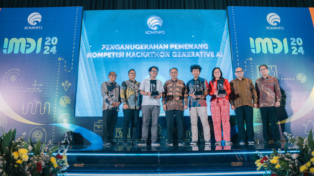 Gambar: Pengumuman Pemenang Alibaba Cloud Indonesia GenAI Hackathon 2024 dalam Acara Peluncuran IMDI 2024 bersama Menteri Kominfo