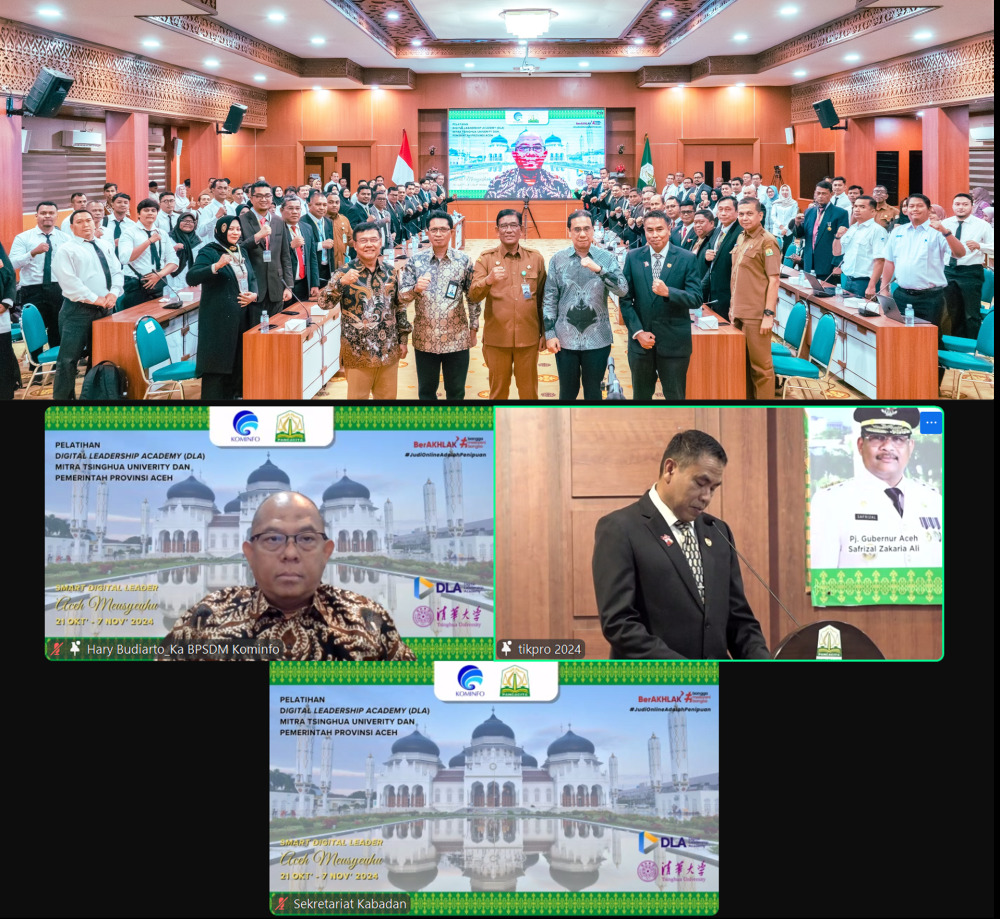 Gambar: Foto Pembukaan Pelatihan Digital Leadership Academy (DLA) dan Government Transformation Academy (GTA) di Provinsi Nanggroe Aceh Darussalam 2024