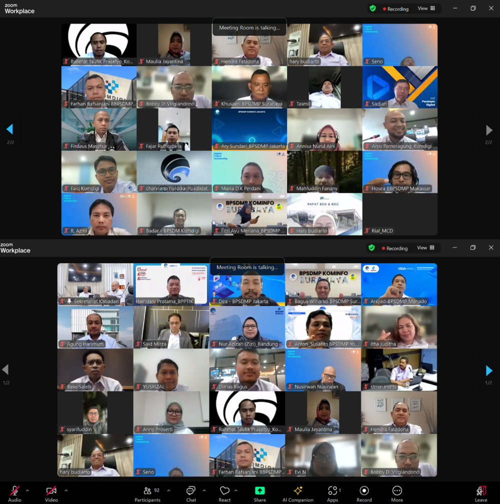 Gambar: Foto Kegiatan Rapat Koordinasi Pusat dan Digital Talent Center (DTC) untuk Pengembangan Talenta Digital Nasional 2025