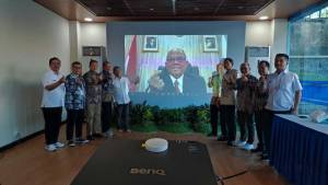 Foto kepala Badan Pada Acara Workshop Kerjasama STMM, MASTEL, WANTIKNAS DAN CIC CHINA “Transforming Multi Media University into Digital Prowess”