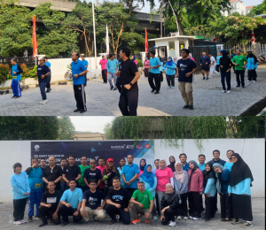 Foto Olahraga Pagi Bersama Pimpinan BPSDM Kominfo dan Pegawai BPSDMP Kominfo Jakartal untuk Membangun Kesehatan dan Kebersamaan